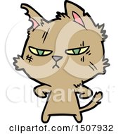 Poster, Art Print Of Tough Cartoon Cat