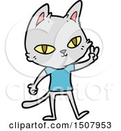 Poster, Art Print Of Cartoon Cat Waving