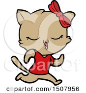 Poster, Art Print Of Cartoon Cat With Bow On Head