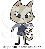 Poster, Art Print Of Confused Cartoon Business Cat