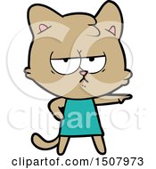 Poster, Art Print Of Bored Cartoon Cat Pointing