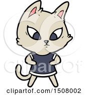 Confused Cartoon Cat In Clothes