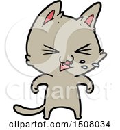 Poster, Art Print Of Cartoon Cat Hissing