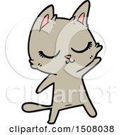 Poster, Art Print Of Calm Cartoon Cat Waving