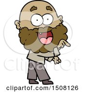 Cartoon Crazy Happy Man With Beard