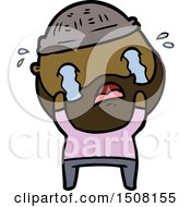 Cartoon Bearded Man Crying