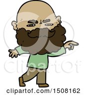 Cartoon Man With Beard Frowning And Pointing