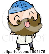 Man With Beard Sticking Out Tongue by lineartestpilot