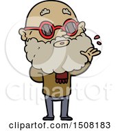 Cartoon Curious Man With Beard And Sunglasses by lineartestpilot