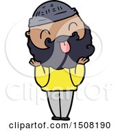 Man With Beard Sticking Out Tongue by lineartestpilot
