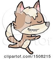 Friendly Cartoon Wolf Running