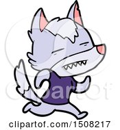 Cartoon Wolf Showing Teeth