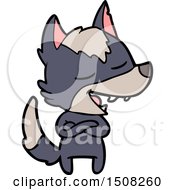 Cartoon Wolf Laughing