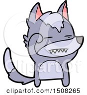 Cartoon Wolf Showing Teeth