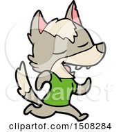 Poster, Art Print Of Cartoon Running Wolf Laughing