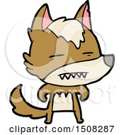 Poster, Art Print Of Cartoon Wolf Showing Teeth