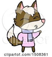 Poster, Art Print Of Cartoon Wolf In Winter Clothes
