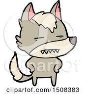 Cartoon Wolf Showing Teeth