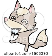 Cartoon Hungry Wolf