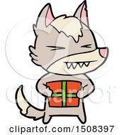 Angry Christmas Wolf Cartoon