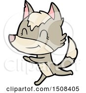 Friendly Cartoon Wolf Running