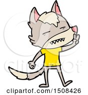 Cartoon Wolf Showing Teeth