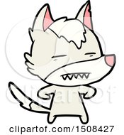 Cartoon Wolf Showing Teeth