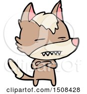 Cartoon Wolf Showing Teeth