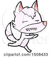 Cartoon Wolf Showing Teeth