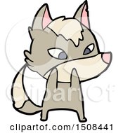 Shy Cartoon Wolf