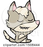 Friendly Cartoon Wolf Sitting