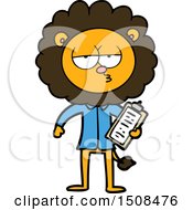 Poster, Art Print Of Cartoon Bored Lion Manager