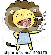 Cartoon Roaring Lion Girl