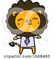 Poster, Art Print Of Cartoon Lion In Business Clothes