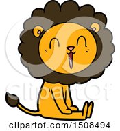 Poster, Art Print Of Laughing Lion Cartoon Sitting