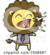 Poster, Art Print Of Cartoon Roaring Lion Businessman