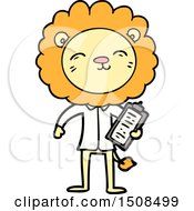 Cartoon Lion In Business Clothes