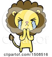Poster, Art Print Of Cartoon Crying Lion Praying