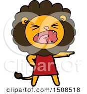 Cartoon Angry Lion In Dress