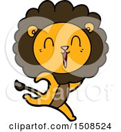 Poster, Art Print Of Laughing Lion Cartoon Running