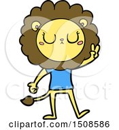 Cartoon Lion Giving Peac Sign