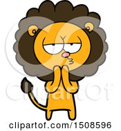 Cartoon Lion Considering