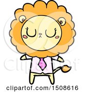 Poster, Art Print Of Cartoon Lion In Business Clothes