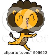 Poster, Art Print Of Laughing Lion Cartoon Running