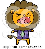 Cartoon Lion In Business Clothes