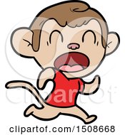 Poster, Art Print Of Shouting Cartoon Monkey Running