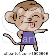 Poster, Art Print Of Funny Cartoon Monkey Pointing