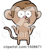 Poster, Art Print Of Cartoon Confused Monkey
