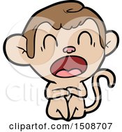 Yawning Cartoon Monkey