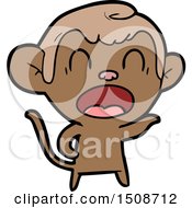 Shouting Cartoon Monkey Pointing